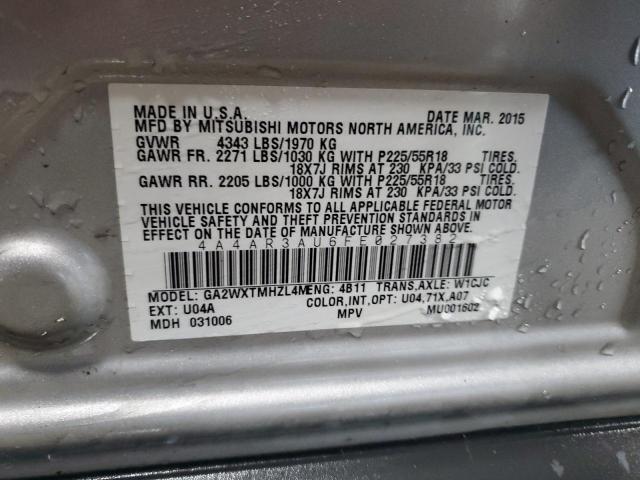 2015 MITSUBISHI OUTLANDER 4A4AR3AU6FE027382