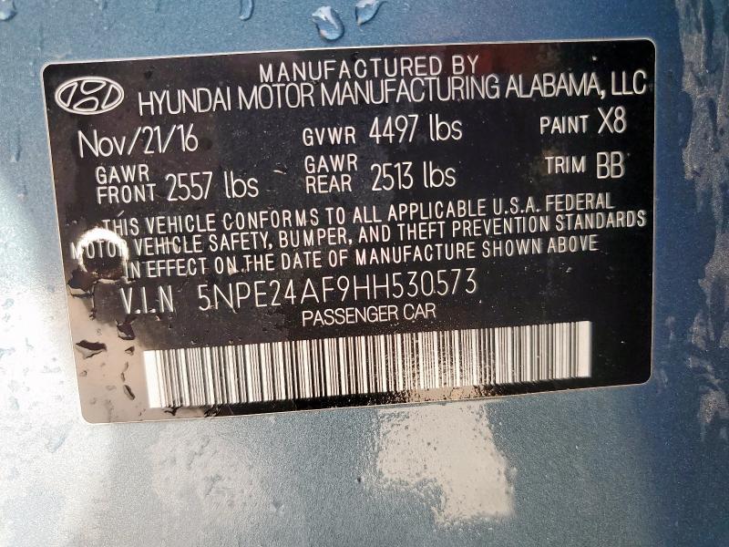 2017 HYUNDAI SONATA SE 5NPE24AF9HH530573