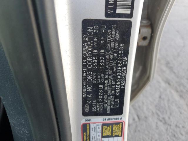 2016 KIA RIO KNADM5A32F6421586
