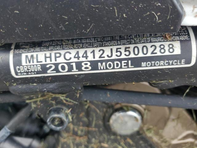 2018 HONDA CBR500 R MLHPC4412J5500288