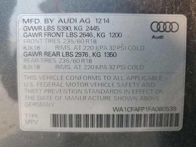 2015 AUDI Q5 PREMIUM WA1CFAFP1FA080539