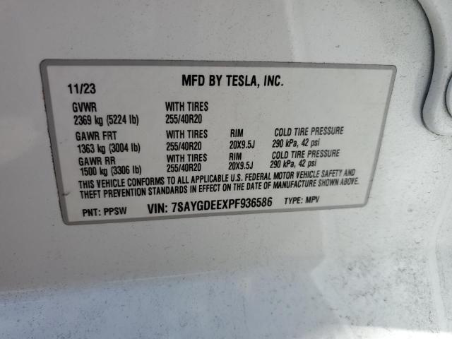 2023 TESLA MODEL Y 7SAYGDEEXPF936586