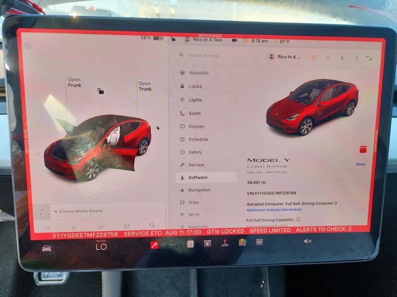 2021 TESLA MODEL Y 5YJYGDEE7MF228756
