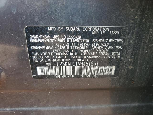 2021 SUBARU FORESTER JF2SKADC1MH461861