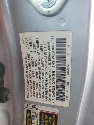 2012 HONDA CIVIC EXL - 2HGFG3B10CH544898