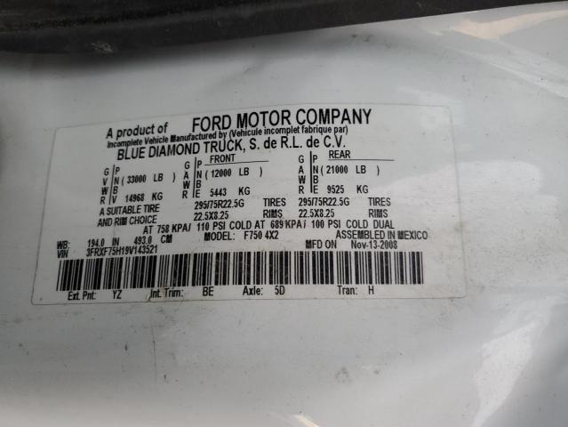 2009 FORD F750 SUPER #3287321001