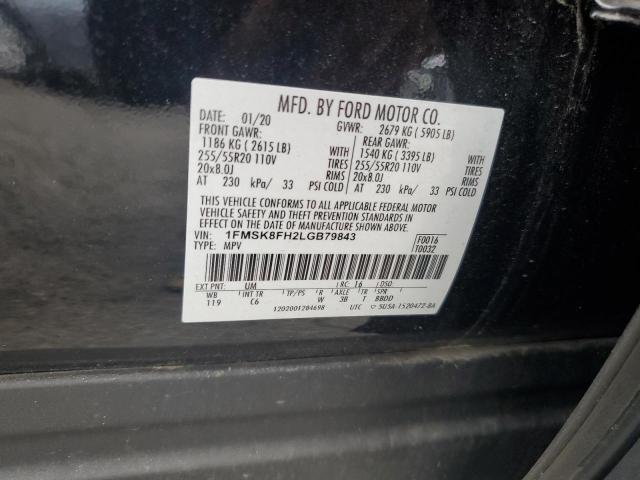2020 FORD EXPLORER LIMITED 1FMSK8FH2LGB79843