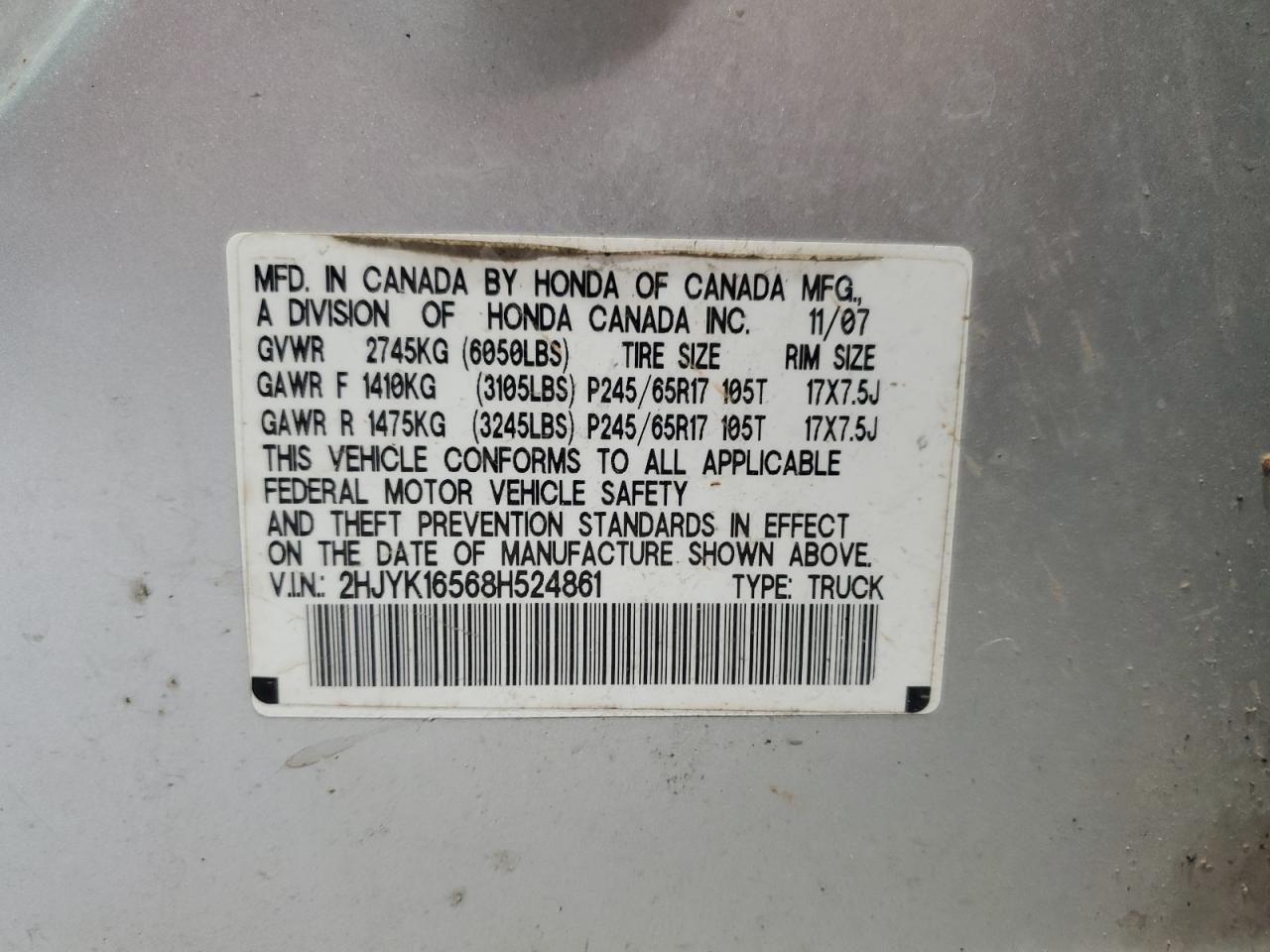 Lot #3220874079 2008 HONDA RIDGELINE