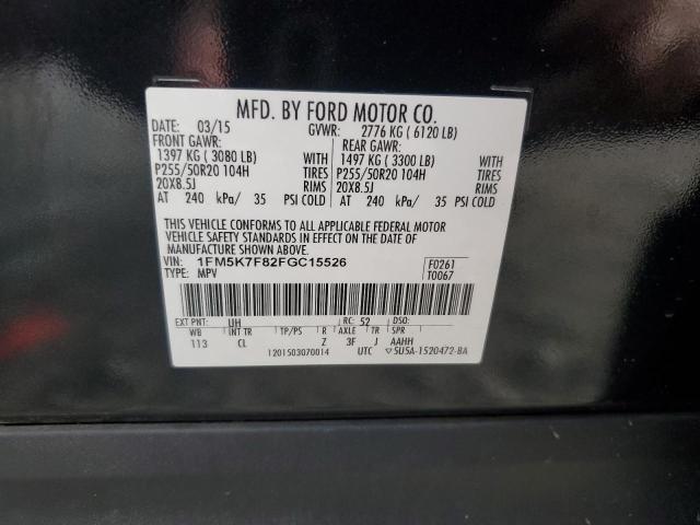 2015 FORD EXPLORER L 1FM5K7F82FGC15526