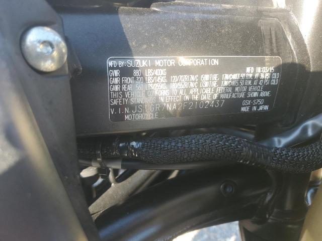2015 SUZUKI GSX-S750 JS1GR7NA2F2102437