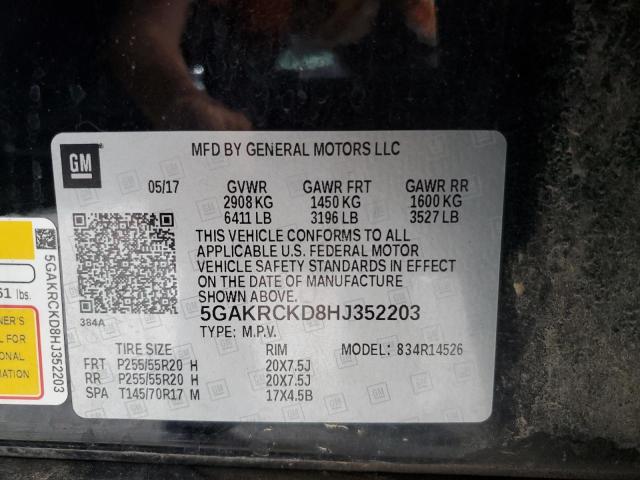 2017 BUICK ENCLAVE 5GAKRCKD8HJ352203