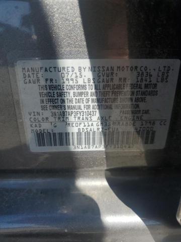 2015 NISSAN SENTRA S 3N1AB7AP3FY310437