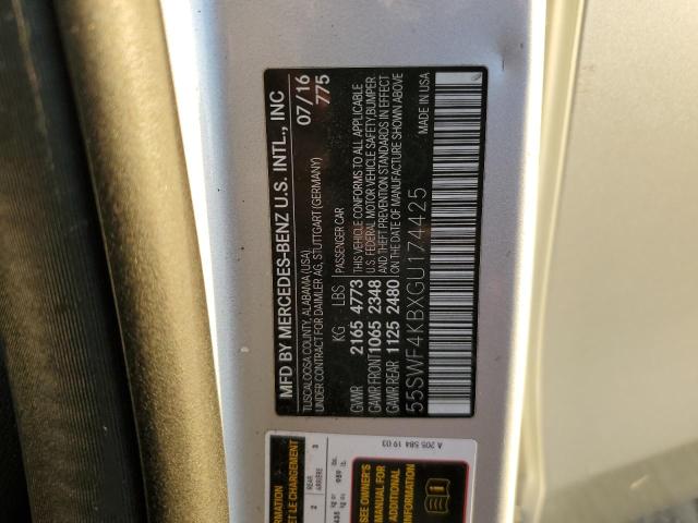 2016 MERCEDES-BENZ C 300 4MATIC 55SWF4KBXGU174425