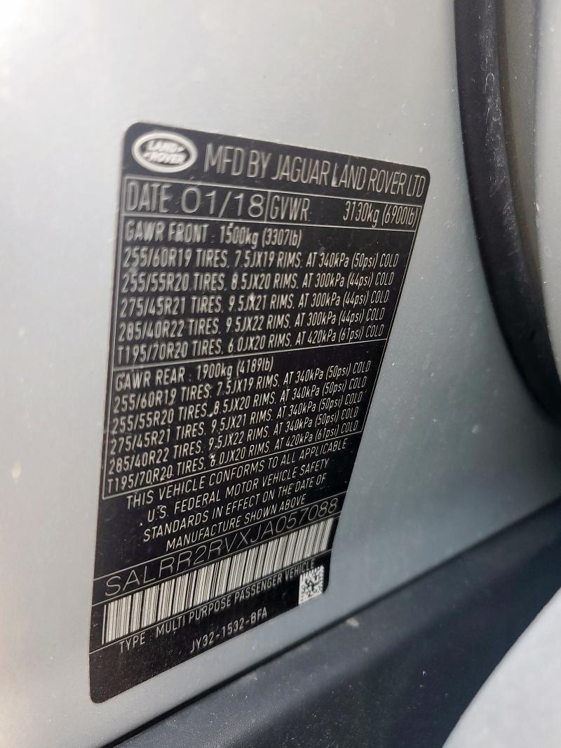 2018 LAND ROVER DISCOVERY SALRR2RVXJA057088