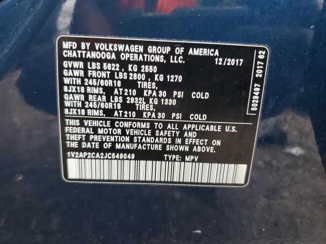 2018 VOLKSWAGEN ATLAS S 1V2AP2CA2JC549049