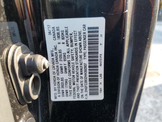 2017 HONDA CIVIC EX 2HGFC3B32HH360907