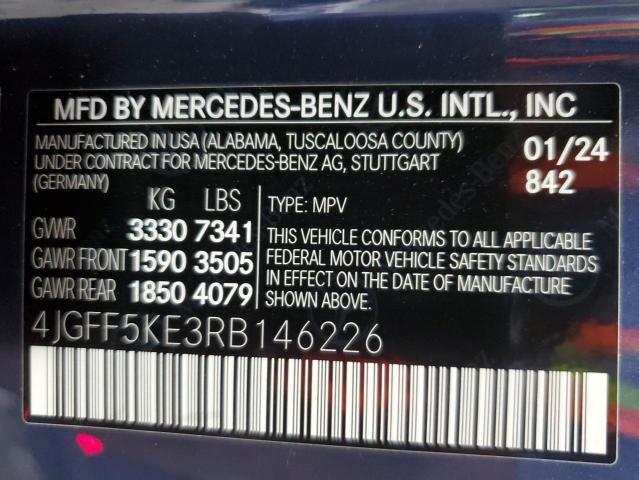 2024 MERCEDES-BENZ GLS 450 4MATIC 4JGFF5KE3RB146226