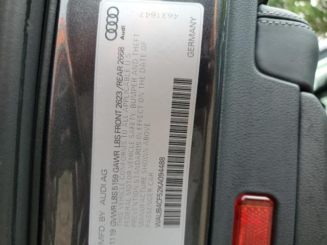 2019 AUDI S5 PREMIUM WAUB4CF52KA094488
