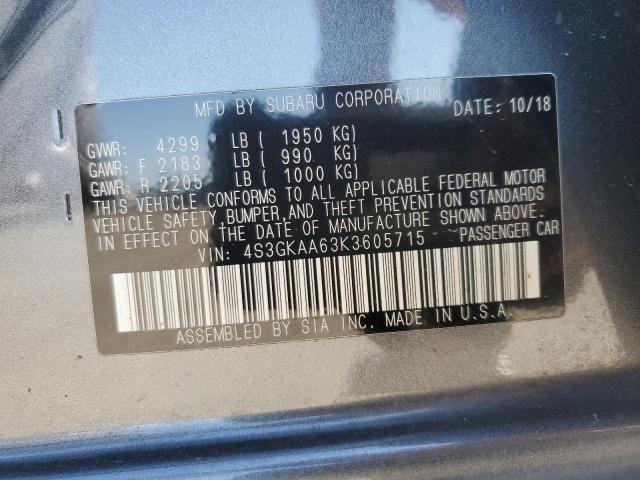 2019 SUBARU IMPREZA 4S3GKAA63K3605715