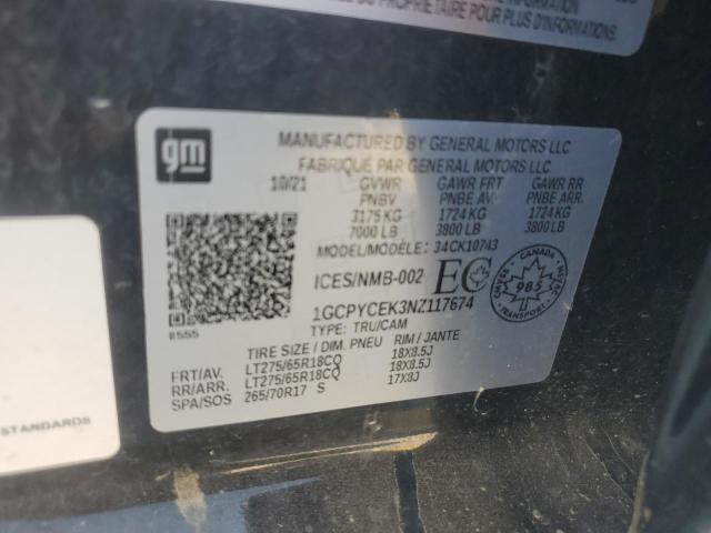 2022 CHEVROLET SILVERADO - 1GCPYCEK3NZ117674