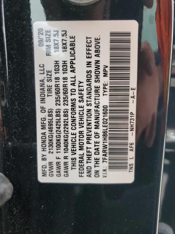 2020 HONDA CR-V EXL - 7FARW1H86LE021600
