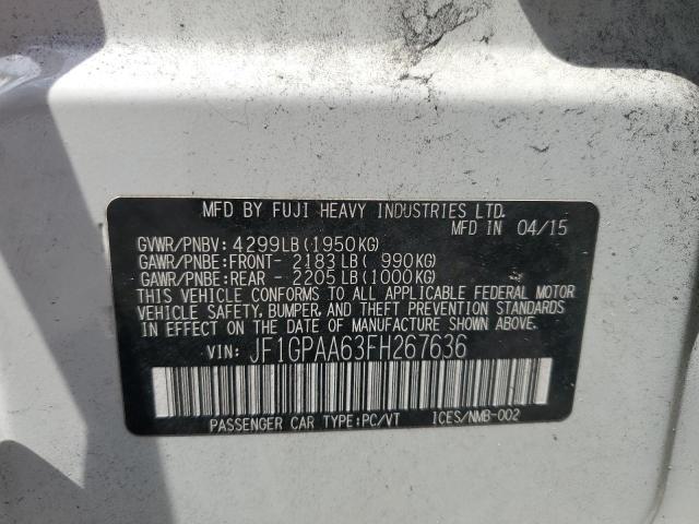 2015 SUBARU IMPREZA JF1GPAA63FH267636