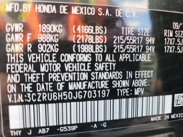 2018 HONDA HR-V EX 3CZRU6H50JG703197