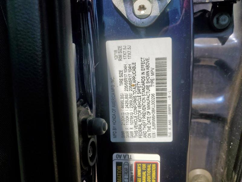 2019 HONDA CR-V LX 5J6RW6H38KL000296