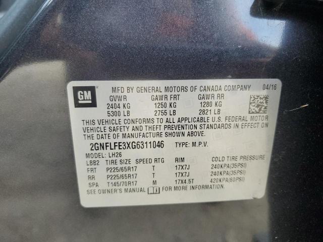 2016 CHEVROLET EQUINOX LT 2GNFLFE3XG6311046