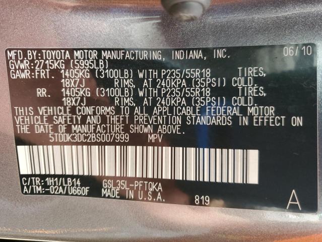 2011 TOYOTA SIENNA XLE - 5TDDK3DC2BS007999