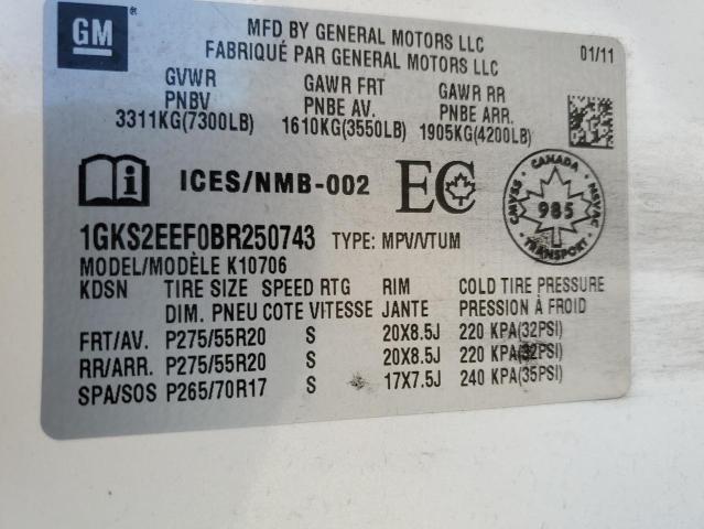 2011 GMC YUKON DENA - 1GKS2EEF0BR250743