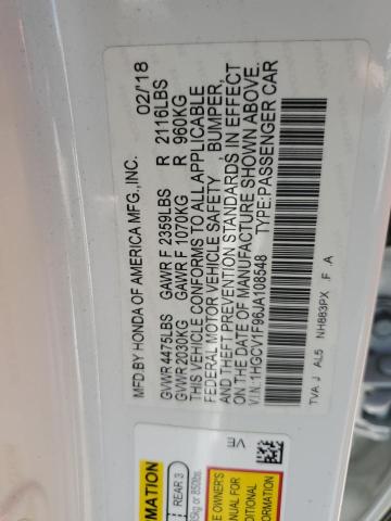 2018 HONDA ACCORD TOURING 1HGCV1F96JA108548