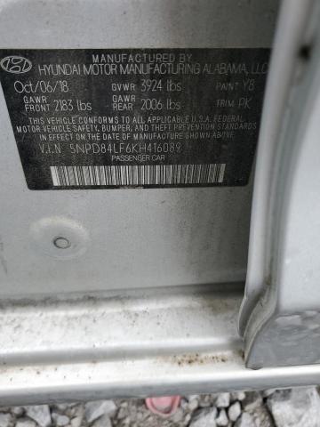 2019 HYUNDAI ELANTRA SEL 5NPD84LF6KH416089