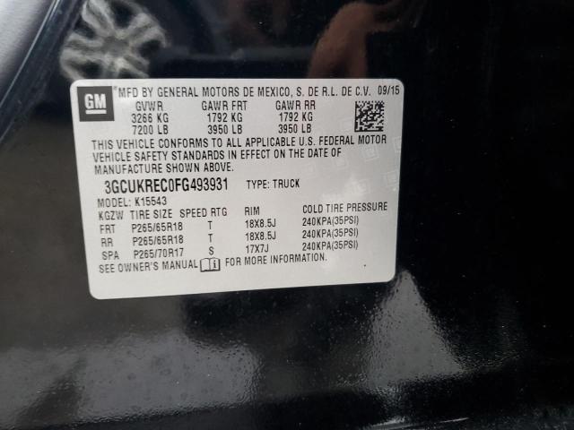 2015 CHEVROLET SILVERADO - 3GCUKREC0FG493931