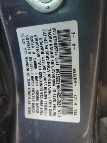 2017 HONDA CIVIC LX - 19XFC2F59HE229750