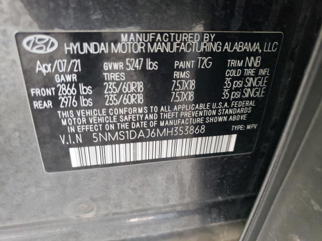 2021 HYUNDAI SANTA FE SE 5NMS1DAJ6MH353868