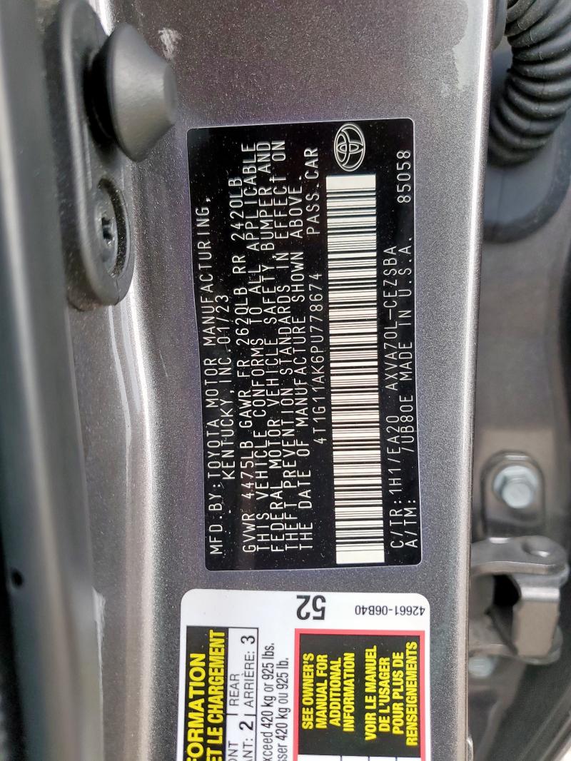 2023 TOYOTA CAMRY SE N - 4T1G11AK6PU778674