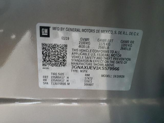 2019 CHEVROLET EQUINOX LT 3GNAXUEV1KS579966