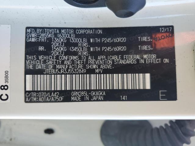 2018 TOYOTA 4RUNNER SR - JTEBU5JR3J5532849