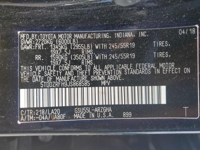 2018 TOYOTA HIGHLANDER 5TDDZRFH9JS868585