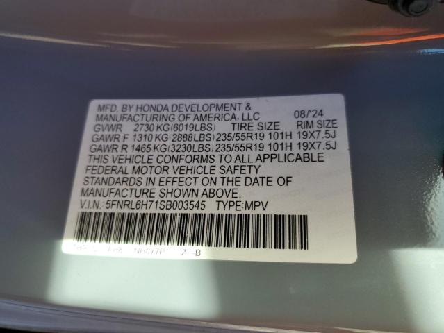 2025 HONDA ODYSSEY SP 5FNRL6H71SB003545