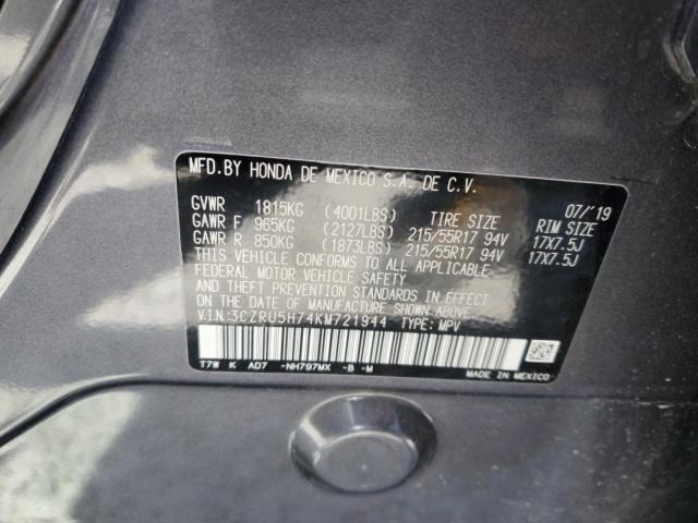 2019 HONDA HR-V EXL 3CZRU5H74KM721944