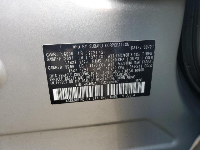 2021 SUBARU ASCENT PREMIUM 4S4WMAFD7M3469097