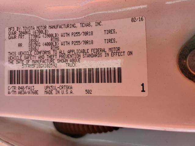 2016 TOYOTA TUNDRA DOU 5TFRM5F18GX102592
