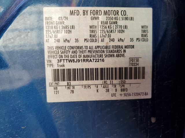2024 FORD MAVERICK X 3FTTW8J91RRA72216