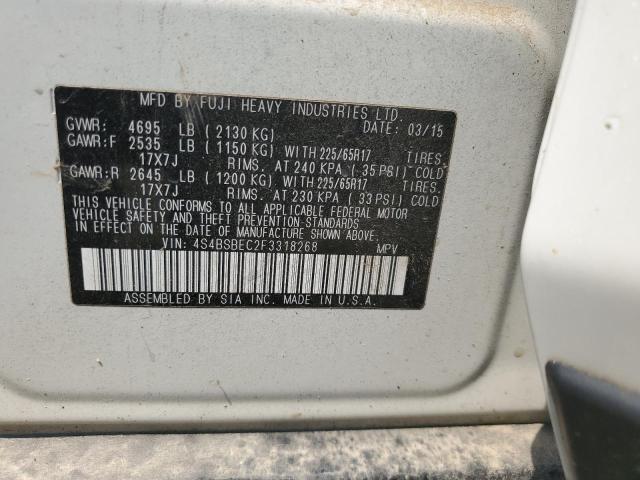 2015 SUBARU OUTBACK 2. 4S4BSBEC2F3318268
