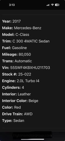 2017 MERCEDES-BENZ C 300 4MAT 55SWF4KBXHU211XXX