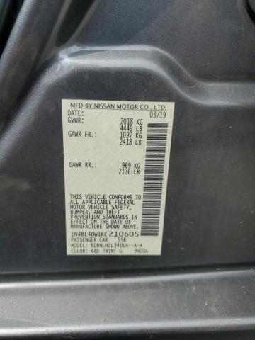 2019 NISSAN ALTIMA SV - 1N4BL4DW1KC210605