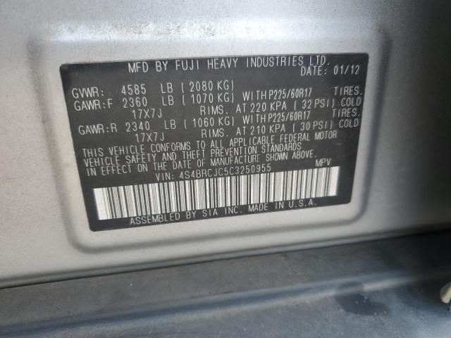2012 SUBARU OUTBACK 2. - 4S4BRCJC5C3250955