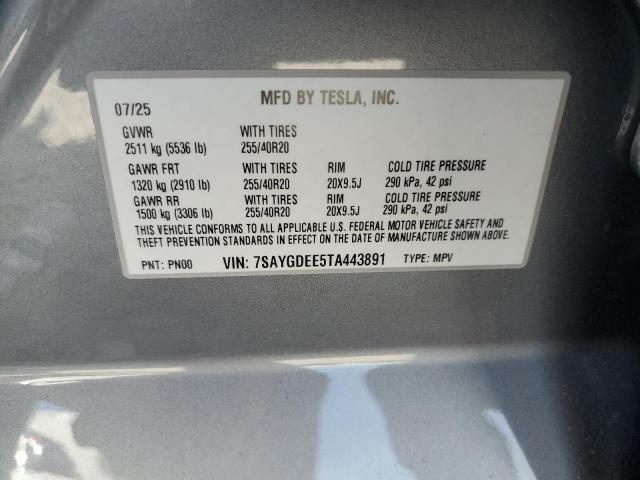 2026 TESLA MODEL Y 7SAYGDEE5TA443891